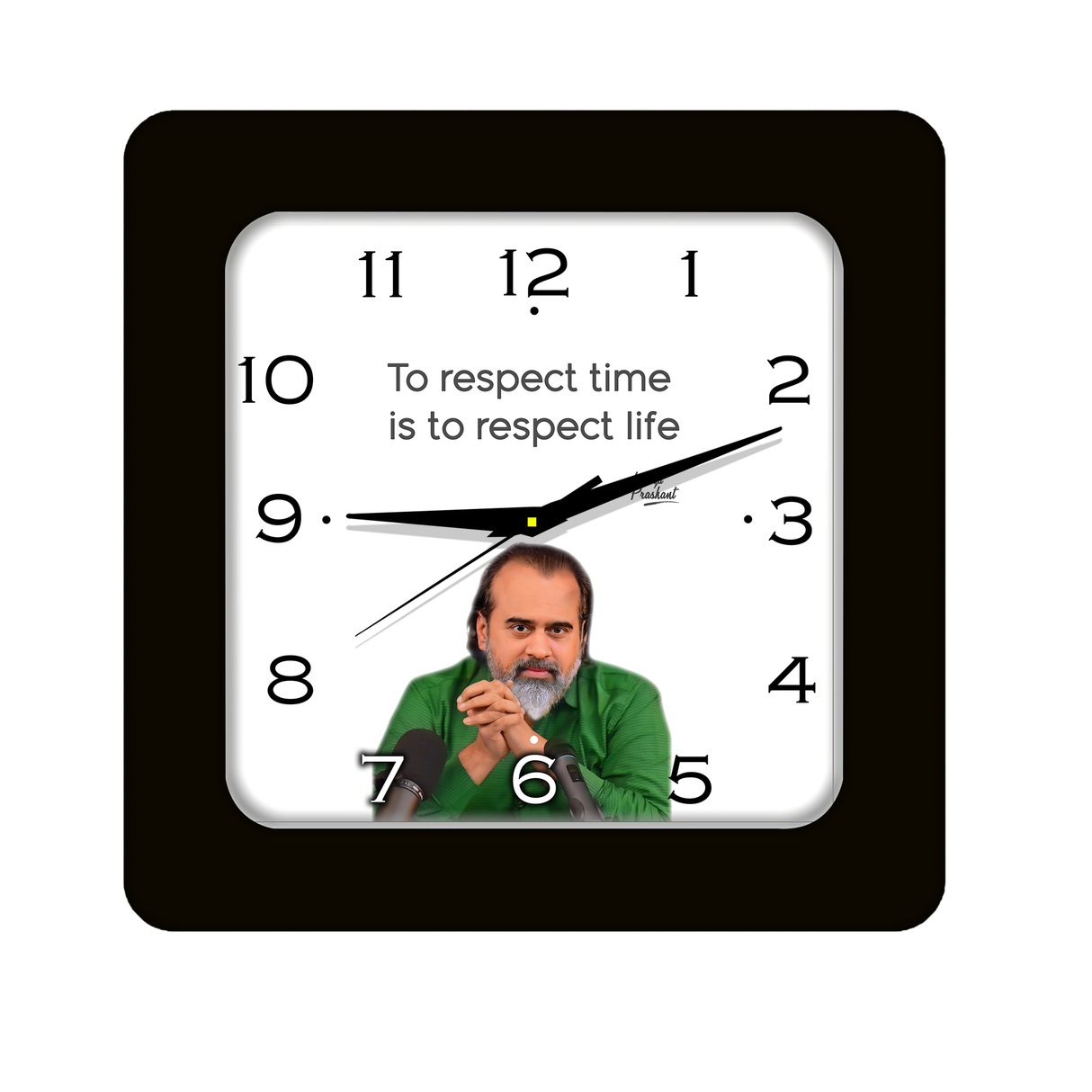 To respect time is to respect life. | SQUARE CLOCK (BLACK)