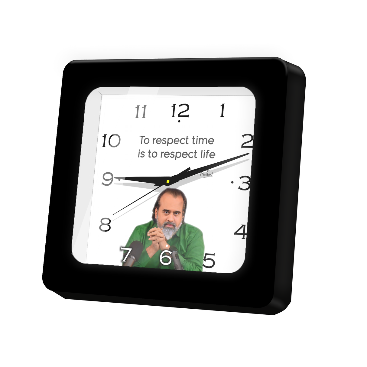 सही लड़ाई, असली जीत | TOTE BAG (Beige, Cotton) + To respect time is to respect life. | SQUARE CLOCK (BLACK)