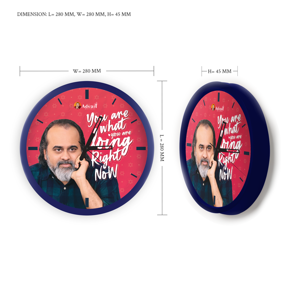 You are what you are doing Right Now | ROUND CLOCK (BLUE)