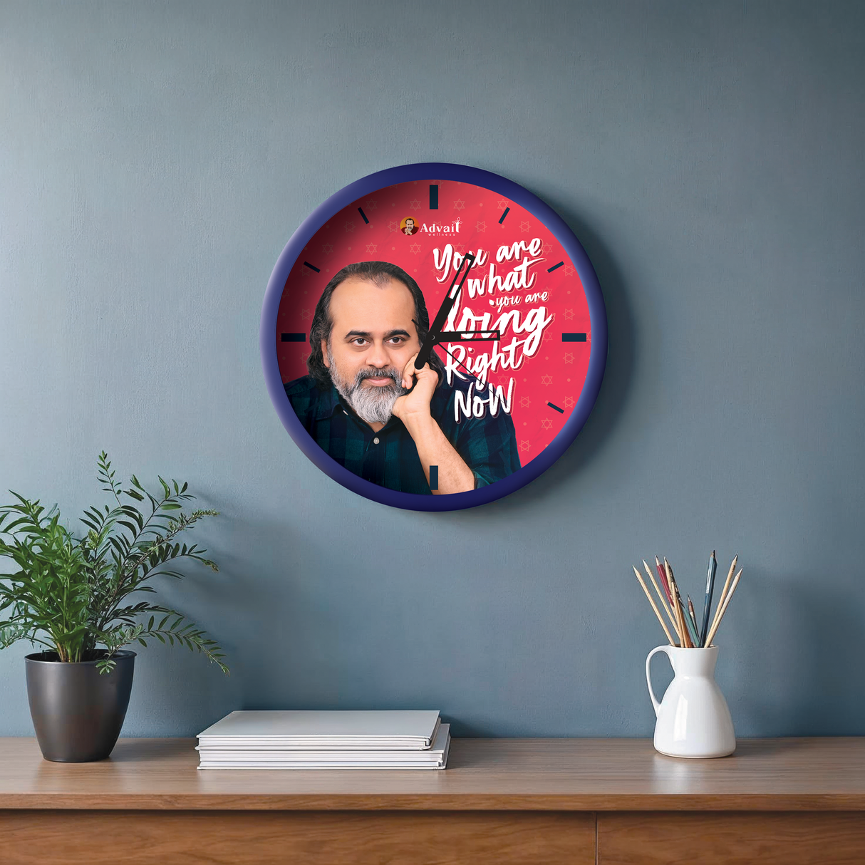 You are what you are doing Right Now | ROUND CLOCK (BLUE)