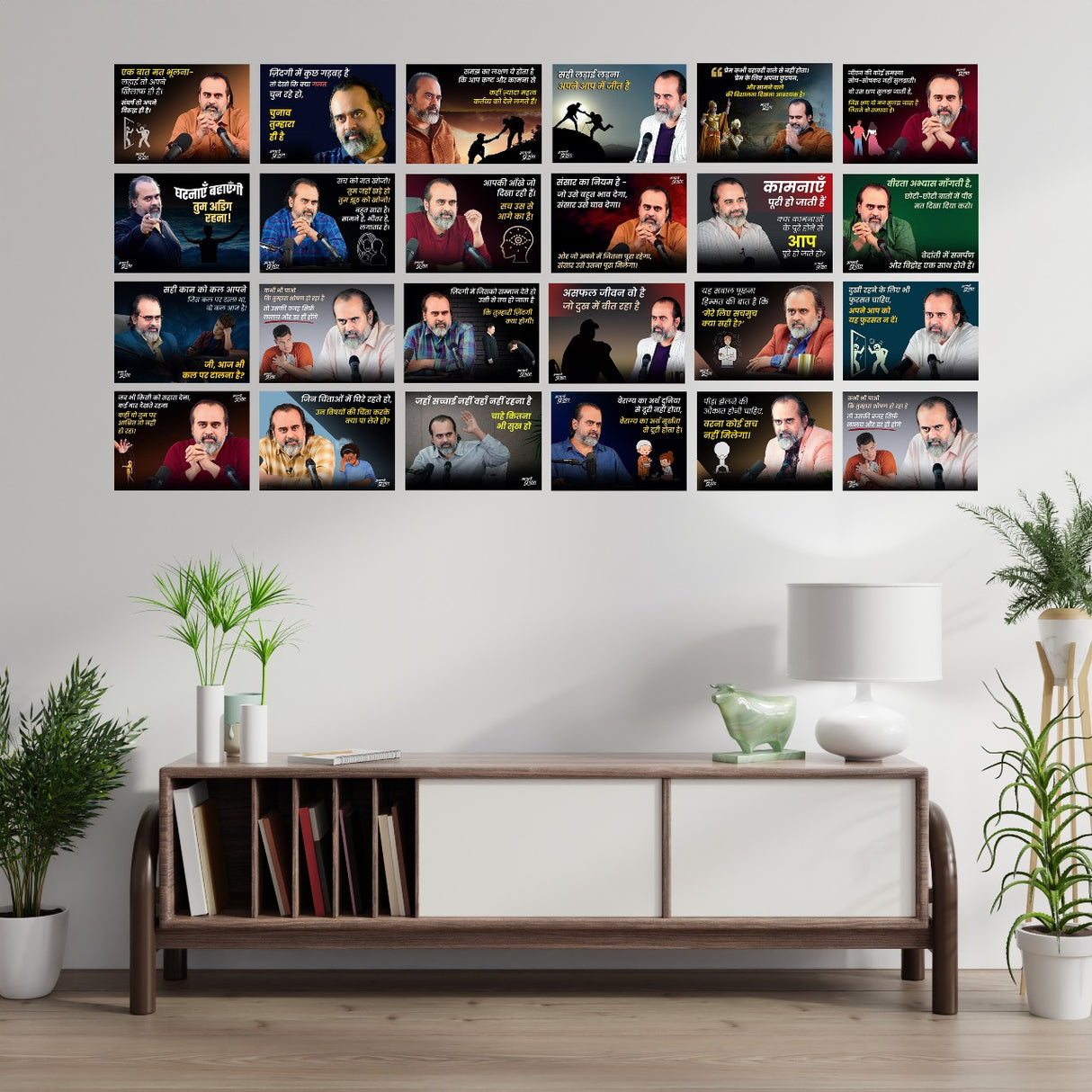 Acharya Prashant Hindi and English Wisdom Quotes Sticker Posters (Pack of 24)