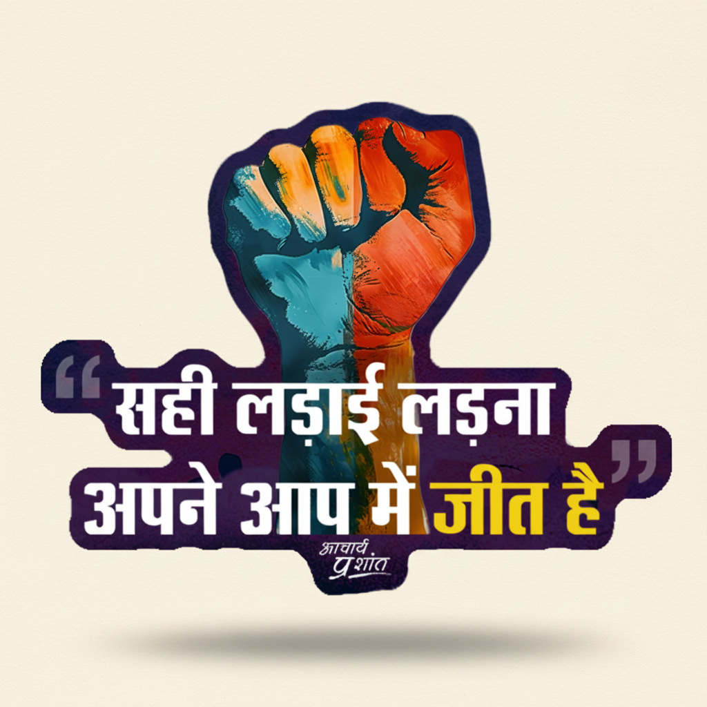 सही लड़ाई, असली जीत | FRIDGE MAGNET (Large Fist)