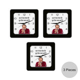 पूरा दिन जाता कहाँ है | SQUARE CLOCK (BLACK) - [Set of 3]