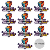 सही लड़ाई, असली जीत | FRIDGE MAGNETS (Small Fist) - [Set of 10]