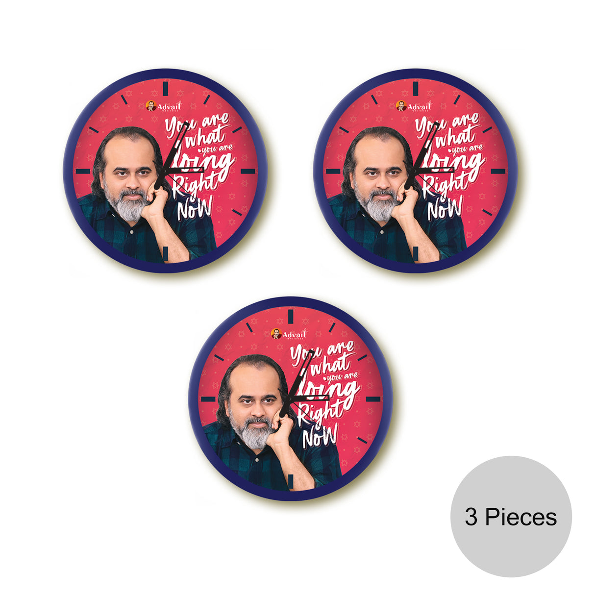 You are what you are doing Right Now | ROUND CLOCK (BLUE) - [Set of 3]