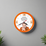 समय नष्ट तो मन भी नष्ट | ROUND CLOCK (ORANGE)