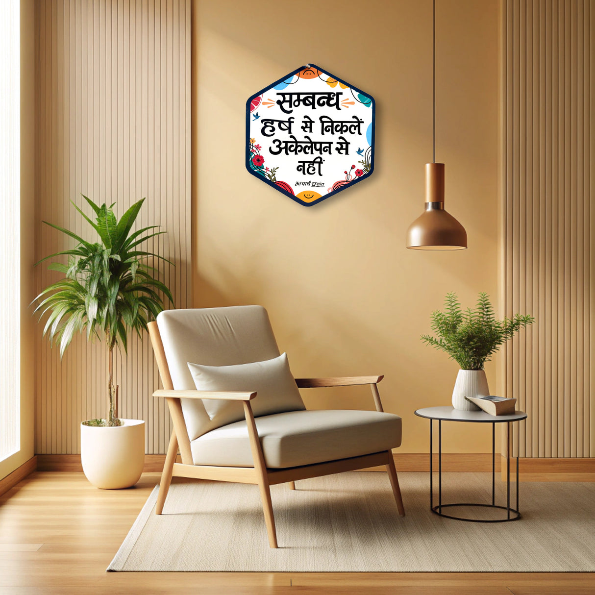 Wooden-Finish MDF Wall Hangings with Acharya Prashant Quotes [Set of 3]