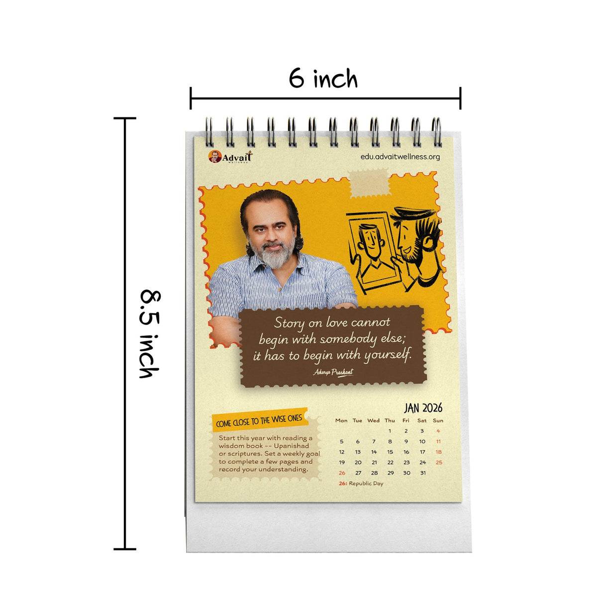 [Set of 10] Wisdom Calendar 2026 Featuring 24 Transformative Quotes by Acharya Prashant
